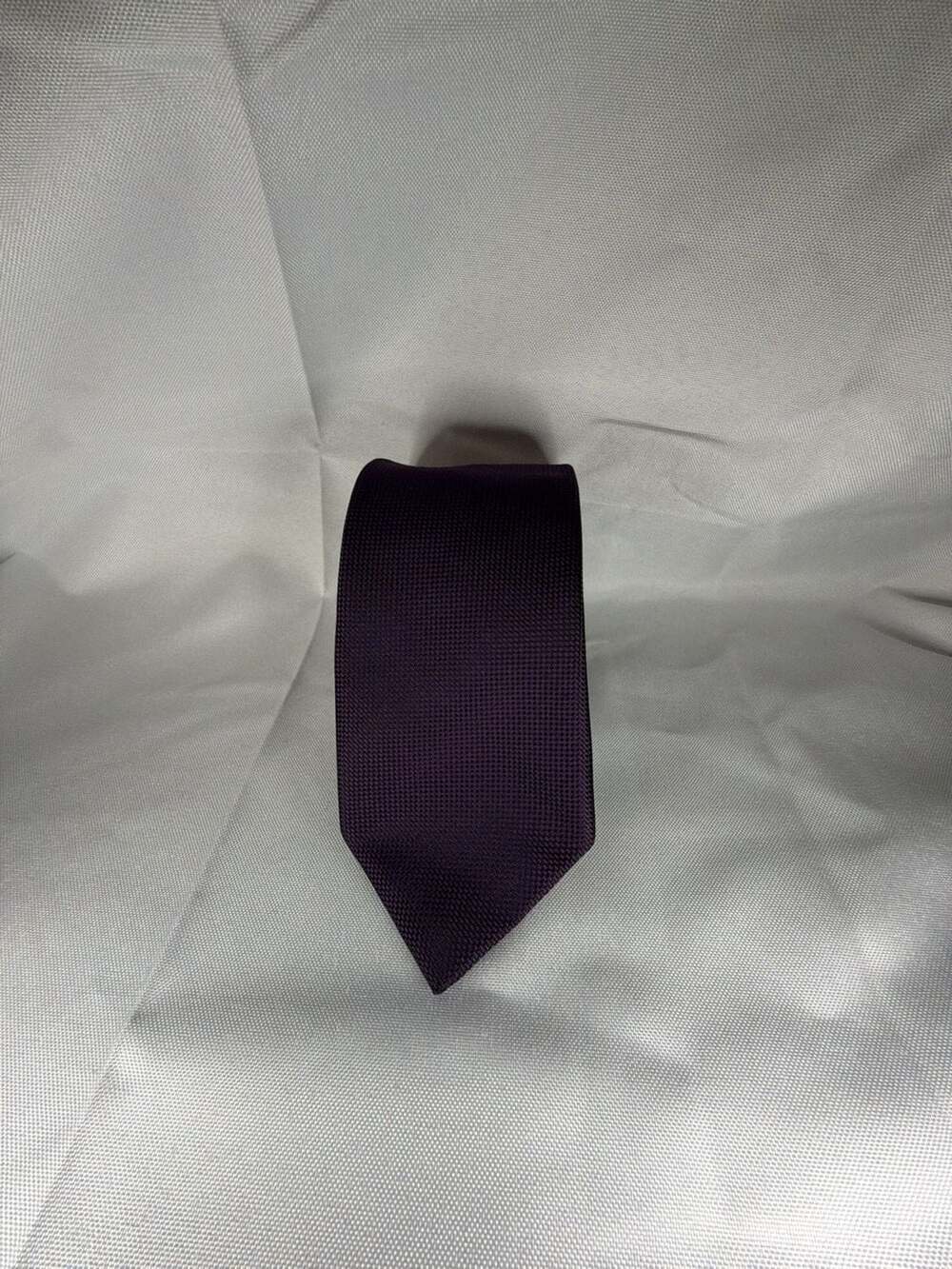 Nick Graham Solid Dark Purple Textured Necktie